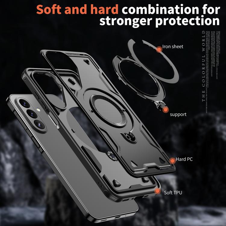 Custodia per telefono Kalebol PC Hybrid TPU Armor con anello MagSafe., For Galaxy A27 5G, For Galaxy A17 4G / 5G, For Galaxy A07 4G / 5G