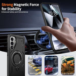 Custodia per telefono Kalebol PC Hybrid TPU Armor con anello MagSafe., For Galaxy A27 5G, For Galaxy A17 4G / 5G, For Galaxy A07 4G / 5G