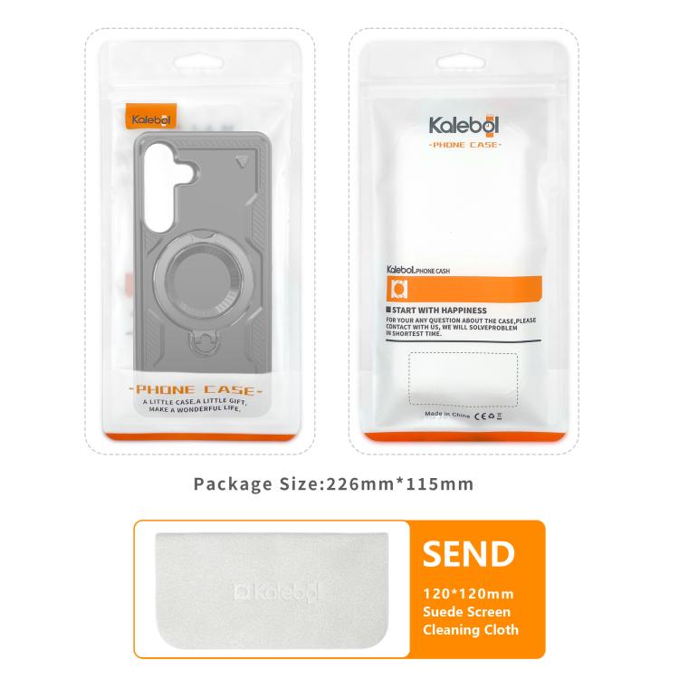 Custodia per telefono Kalebol PC Hybrid TPU Armor con anello MagSafe., For Galaxy S26 FE 5G, For Galaxy S26+ 5G, For Galaxy S26 Ultra 5G