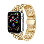 Cinturino per orologio con cinturino da polso in acciaio inossidabile massiccio Dragon Grain per Apple Watch Series 3 & 2 & 1 38mm