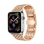 Cinturino per orologio con cinturino da polso in acciaio inossidabile massiccio Dragon Grain per Apple Watch Series 3 & 2 & 1 38mm