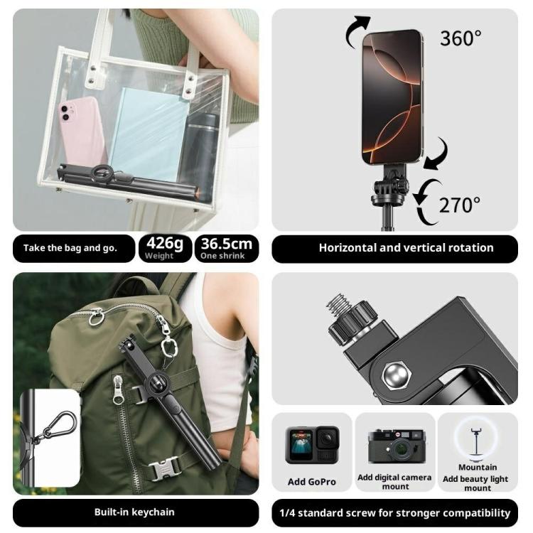 Selfie stick magnetico estensibile con treppiede P27-MF
