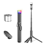 Asta selfie estensibile con treppiede e luce LED