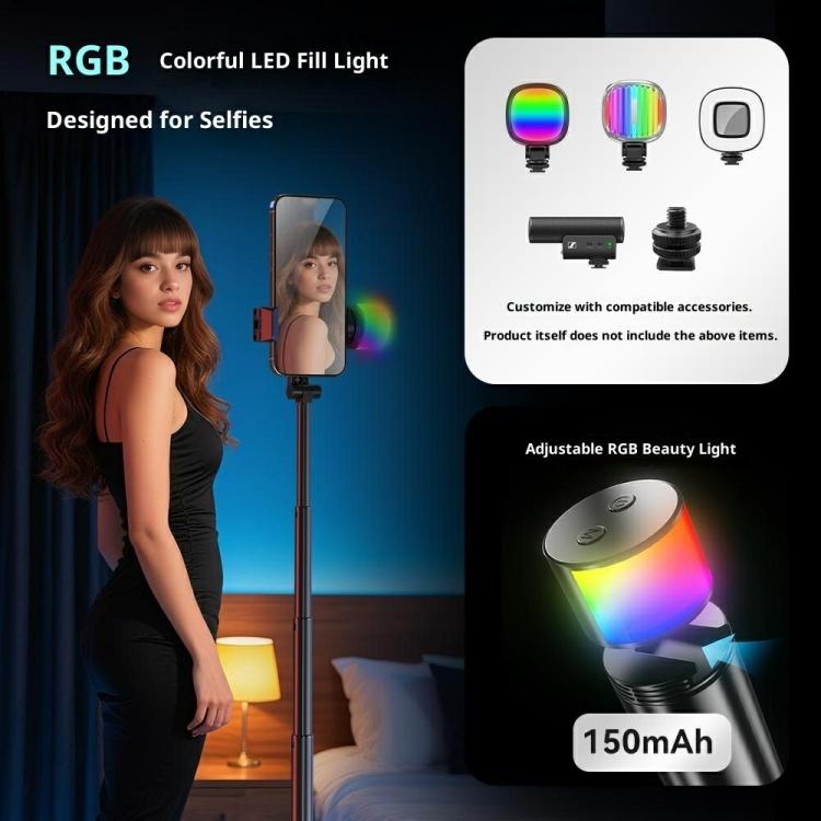 Asta selfie estensibile con treppiede e luce LED