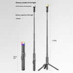 Asta selfie estensibile con treppiede e luce LED