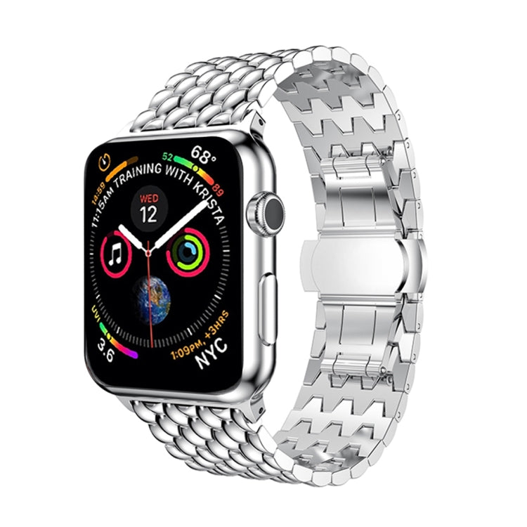 Cinturino per orologio con cinturino da polso in acciaio inossidabile massiccio Dragon Grain per Apple Watch Series 3 & 2 & 1 42mm