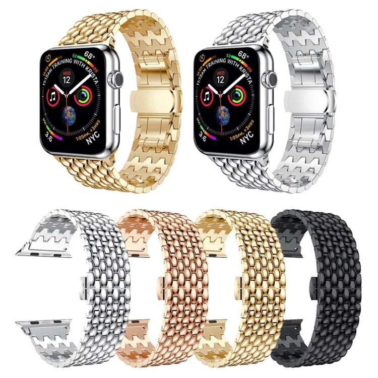 Cinturino per orologio con cinturino da polso in acciaio inossidabile massiccio Dragon Grain per Apple Watch Series 3 & 2 & 1 42mm