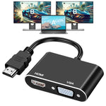 Adattatore 2 in 1 da HDMI a VGA e HDMI per Windows / Mac OS / Linux Plug & Play, HDMI to VGA and HDMI