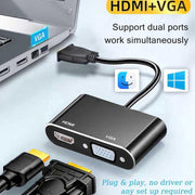 2 in 1 VGA to HDMI Adapter Splitter, VGA to HDMI