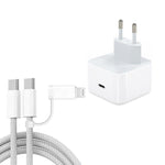 Caricabatterie A3365 PD40W USB-C / Type-C con cavo dati da Type-C a Type-C / 8 pin, spina europea., EU Plug + 1m 2-in-1 Cable