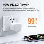 Caricabatterie A3365 PD40W con interfaccia USB-C / Type-C e spina per il Regno Unito., UK Plug