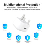 Caricabatterie A3365 PD40W USB-C / Type-C con cavo dati da Type-C a Type-C / 8 pin, spina UK, UK Plug + 1m 2-in-1 Cable