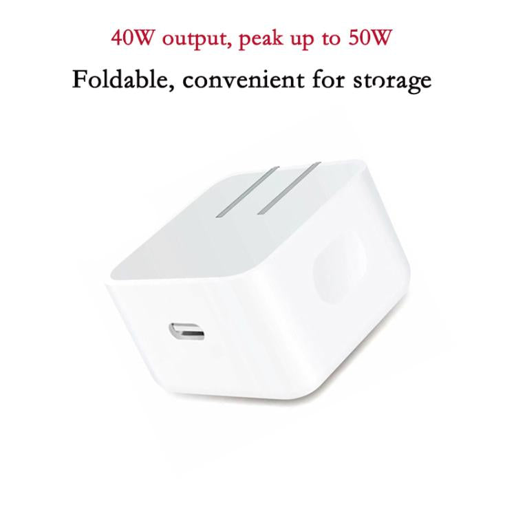 Caricabatterie A3365 PD40W USB-C / Type-C con cavo dati da Type-C a Type-C / 8 pin, spina USA, US Plug + 1m 2-in-1 Cable
