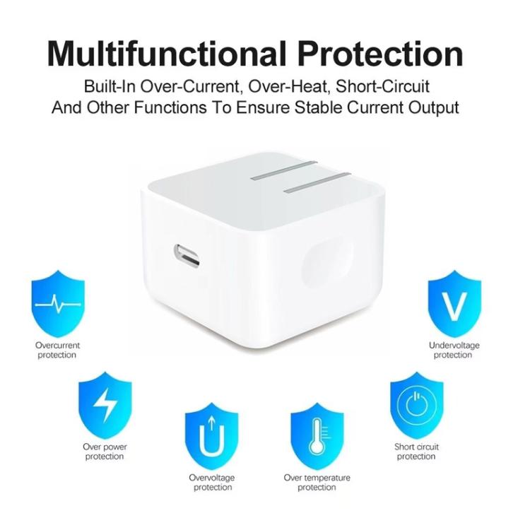 Caricabatterie A3365 PD40W USB-C / Type-C con cavo dati da Type-C a Type-C / 8 pin, spina USA, US Plug + 1m 2-in-1 Cable