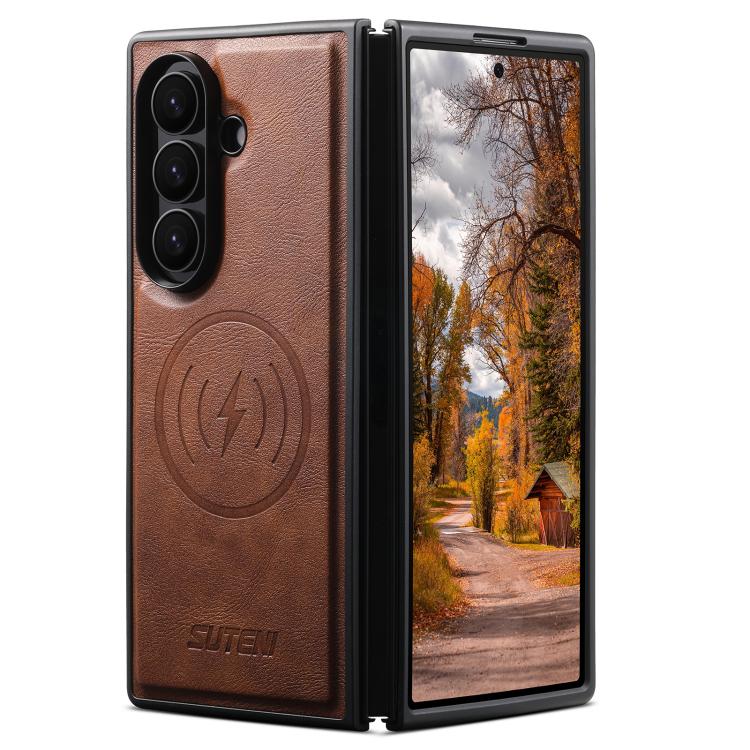 Custodia magnetica per telefono Suteni G5 in pelle di vacchetta., For Galaxy Z Fold8 Ultra 5G, For Samsung Galaxy Z Fold7 5G, For Samsung Galaxy Z Fold6