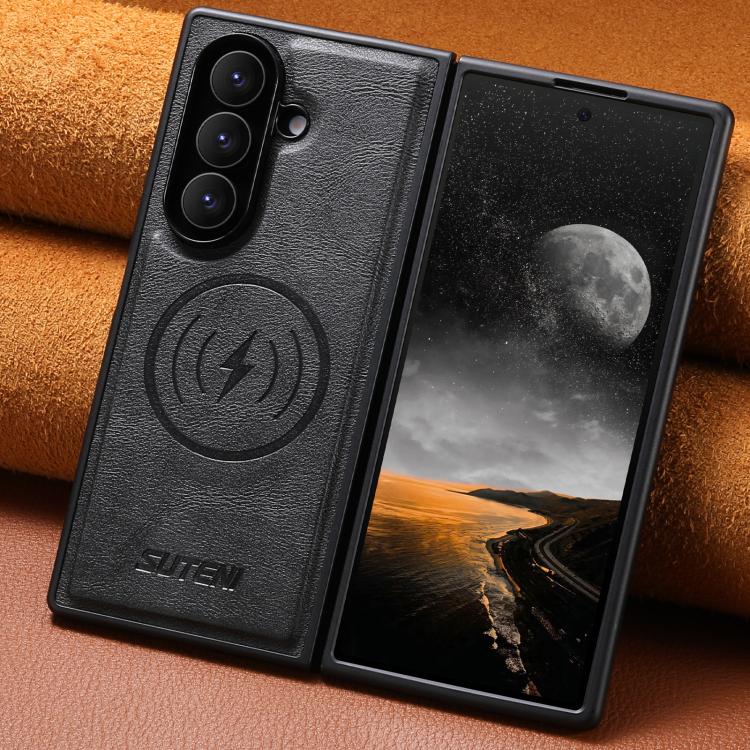 Custodia magnetica per telefono Suteni G5 in pelle di vacchetta., For Galaxy Z Fold8 Ultra 5G, For Samsung Galaxy Z Fold7 5G, For Samsung Galaxy Z Fold6