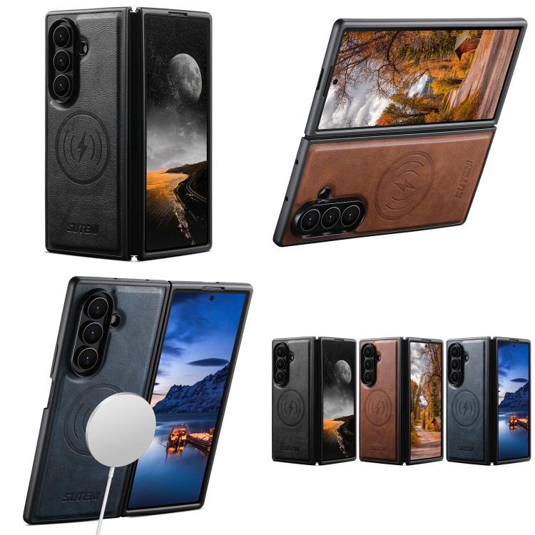 Custodia magnetica per telefono Suteni G5 in pelle di vacchetta., For Galaxy Z Fold8 Ultra 5G, For Samsung Galaxy Z Fold7 5G, For Samsung Galaxy Z Fold6