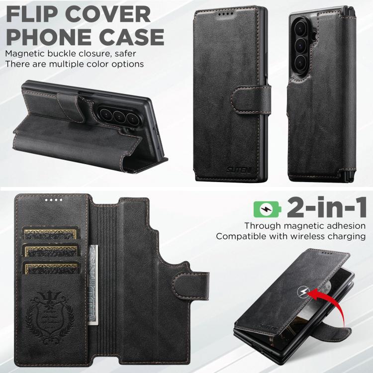 Custodia per telefono Suteni Q05 2 in 1 multifunzione con portafoglio rimovibile e MagSafe, For Galaxy Z Fold8 Ultra 5G, For Galaxy Z Fold7 5G, For Galaxy Z Fold6