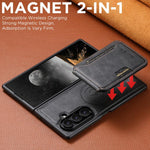 Custodia per telefono Suteni M3 con porta carte, MagSafe e texture in pelle bovina., For Galaxy Z Fold8 Ultra 5G, For Galaxy Z Fold7 5G, For Galaxy Z Fold6 5G