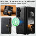 Suteni M4 Portafoglio magnetico per carte di credito, custodia per telefono in pelle MagSafe, For Galaxy Z Fold8 Ultra 5G, For Galaxy Z Fold7 5G, For Galaxy Z Fold6