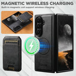 Custodia per telefono Suteni M5 con porta carte magnetico MagSafe in pelle con texture effetto pelle di vacchetta., For Galaxy Z Fold8 Ultra 5G, For Galaxy Z Fold7 5G, For Galaxy Z Fold6 5G