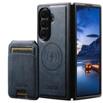 Custodia per telefono Suteni M5 con porta carte magnetico MagSafe in pelle con texture effetto pelle di vacchetta., For Galaxy Z Fold8 Ultra 5G, For Galaxy Z Fold7 5G, For Galaxy Z Fold6 5G