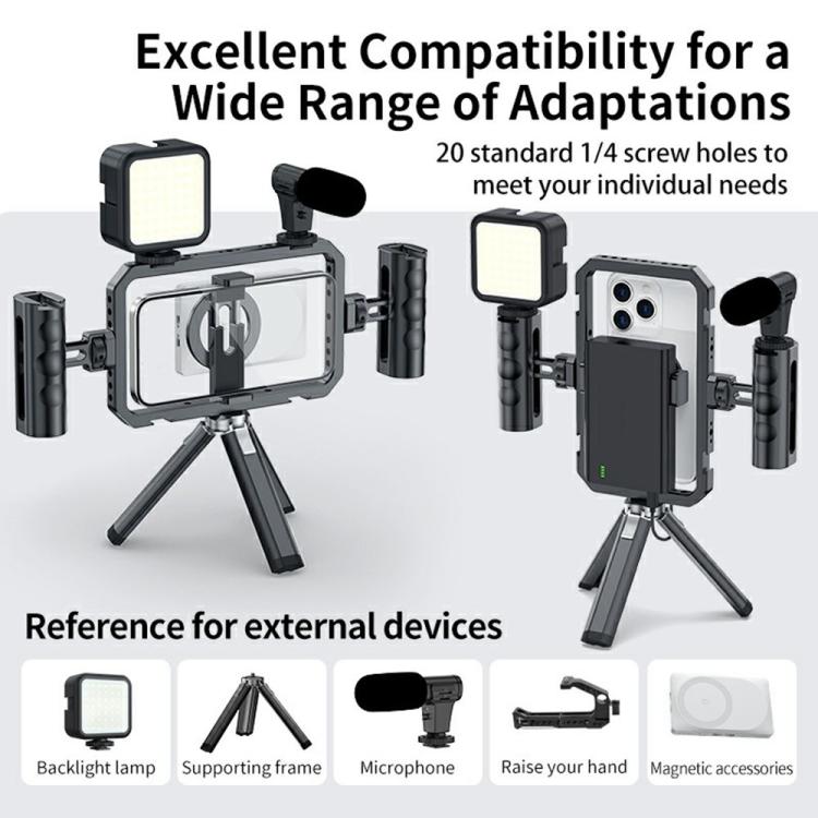 Stabilizzatore video smartphone doppia impugnatura magnetica
