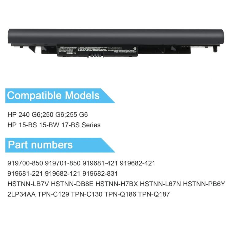 Batteria di ricambio da 2200 mAh per laptop HP 245 240 246 250 G6, JC04
