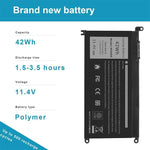 Batteria di ricambio da 3600 mAh per laptop Dell Inspiron 14 7460 15 7560, WDX0R