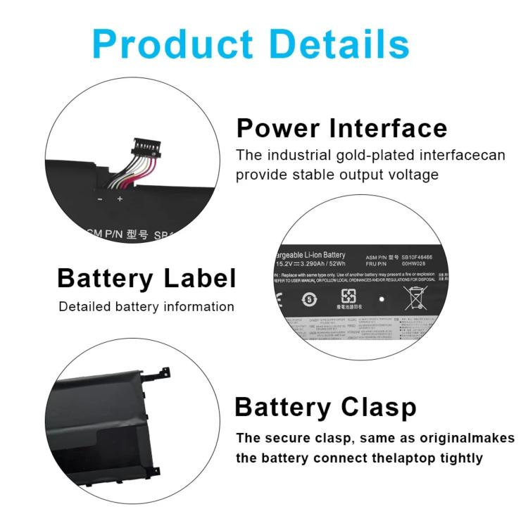 Batteria di ricambio da 3400 mAh per laptop Lenovo ThinkPad X1 Carbon di quarta generazione (2016), 00HW028