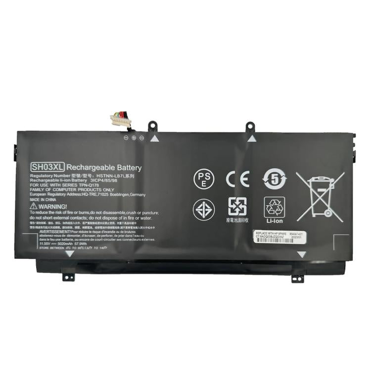 Batteria di ricambio da 5020 mAh per laptop HP Spectre x360 TPN-Q178, SH03XL