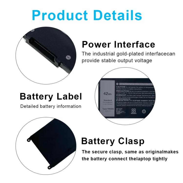 Batteria di ricambio da 3600 mAh per laptop Dell Latitude 7440 7450 E7440, YRDD6
