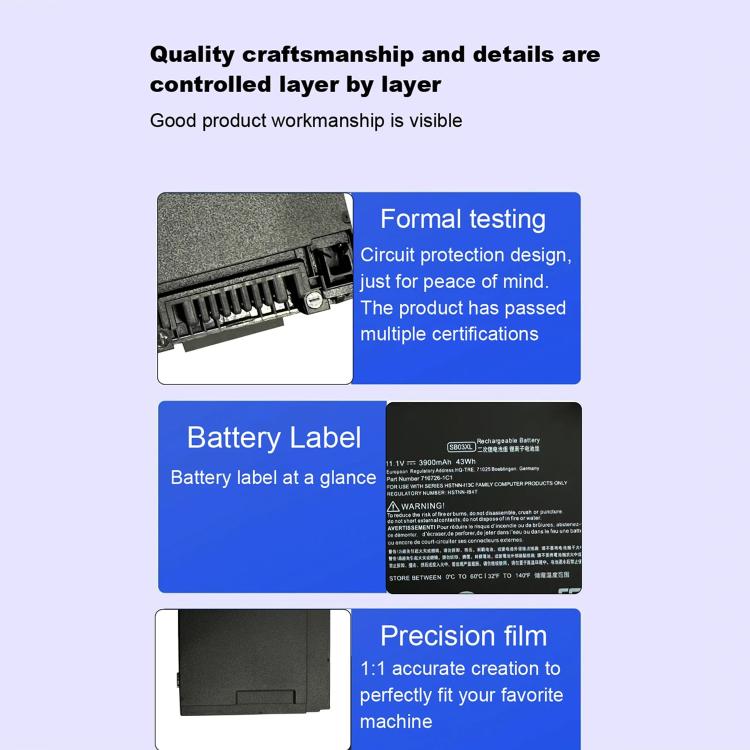 Batteria di ricambio da 4000 mAh per laptop HP OMEN 6 Pro Plus, SB03XL