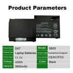 Batteria di ricambio da 4000 mAh per laptop HP OMEN 6 Pro Plus, SB03XL