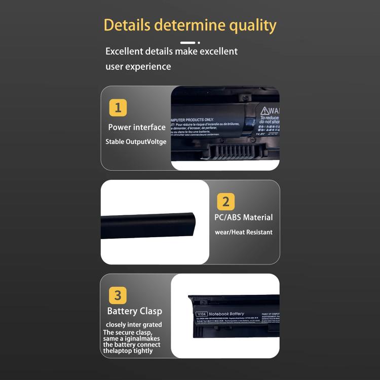 Batteria di ricambio da 2200 mAh per laptop HP ProBook 440 445 455 G2, Vi04