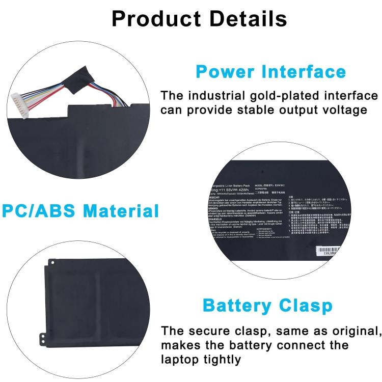 Batteria di ricambio da 3600 mAh per laptop ASUS E410M E410MA E510M, B31N1912
