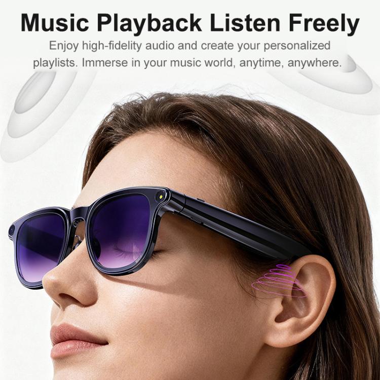 Occhiali intelligenti A2 con fotocamera HD da 8 MP, supporto per traduzione AI / assistente AI / chiamate Bluetooth, A2