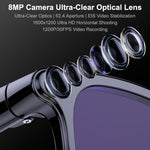 Occhiali intelligenti A2 con fotocamera HD da 8 MP, supporto per traduzione AI / assistente AI / chiamate Bluetooth, A2