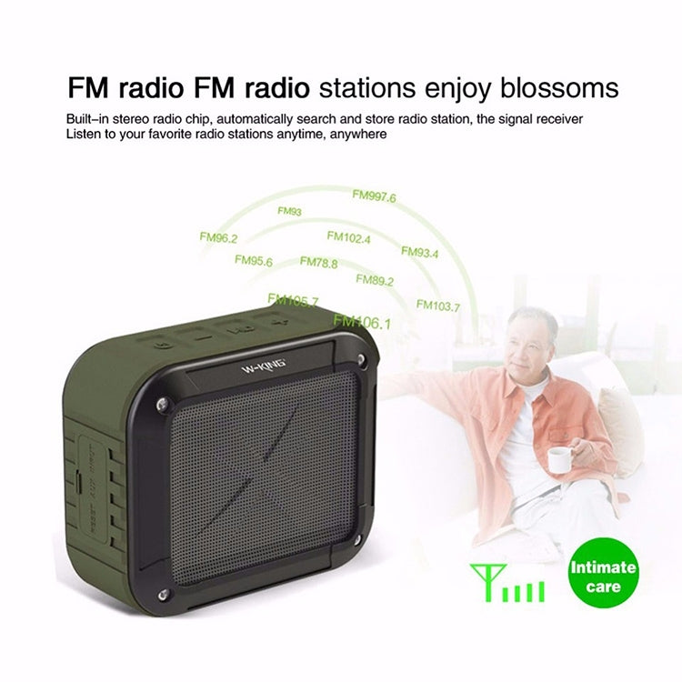 W-KING S7 Mini altoparlante wireless impermeabile con altoparlante per bici Bluetooth TF/FM/AUX/NFC, black, Orange, blue, Army Green