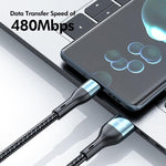 Cavo di ricarica rapida ENKAY 3 in 1 da 120 W da USB a 8 pin / Type-C / Micro USB, rivestito in nylon intrecciato, lunghezza: 1,2 m., ENK-CB184
