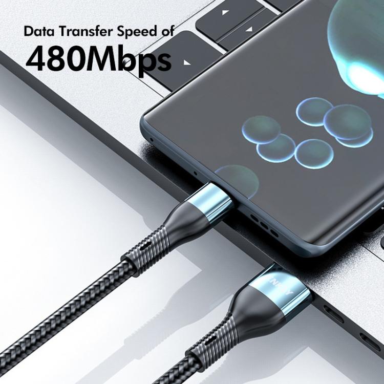 Cavo di ricarica rapida ENKAY 3 in 1 da 120 W da USB a 8 pin / Type-C / Micro USB, rivestito in nylon intrecciato, lunghezza: 1,2 m., ENK-CB184