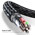 Cavo di ricarica rapida ENKAY 3 in 1 da 120 W da USB a 8 pin / Type-C / Micro USB, rivestito in nylon intrecciato, lunghezza: 1,2 m., ENK-CB184