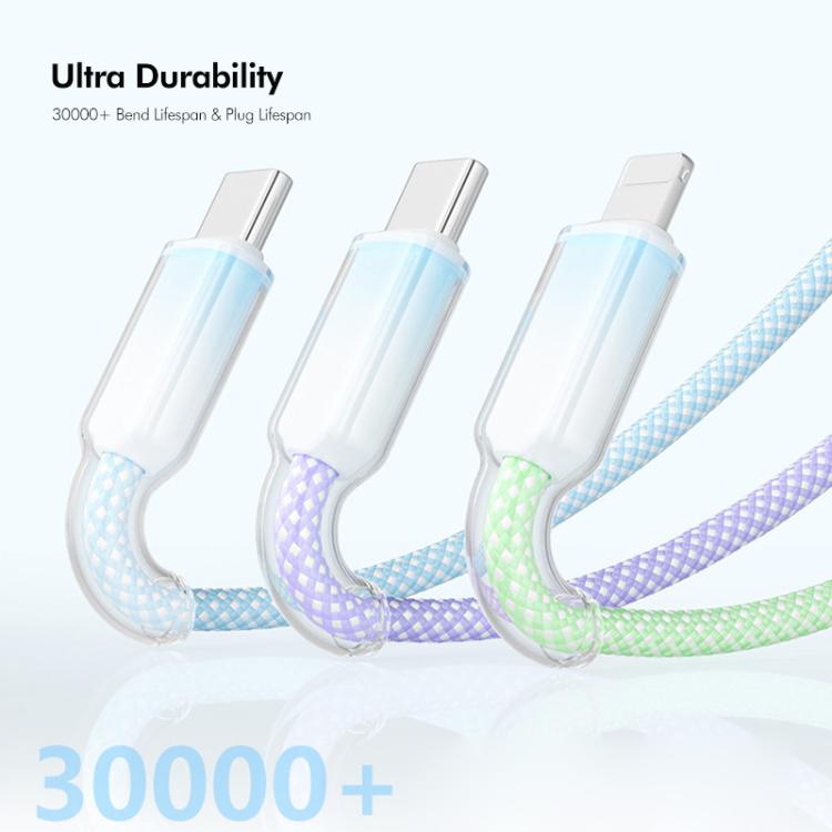 Cavo di ricarica rapida ENKAY da 120 W USB a doppia porta Type-C e 8 pin in nylon intrecciato, lunghezza: 1,2 m, ENK-CB185