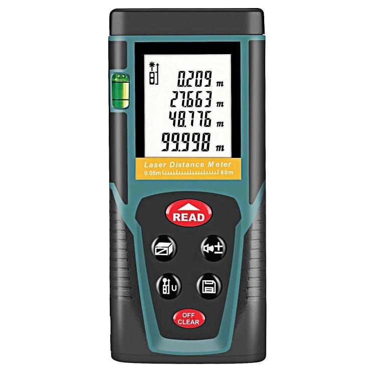 RZG80 Misuratore di distanza laser portatile da 80 m, strumento di misurazione laser palmare, RZG80