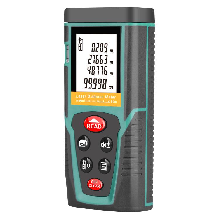 RZG80 Misuratore di distanza laser portatile da 80 m, strumento di misurazione laser palmare, RZG80