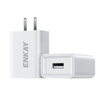 Caricabatterie da parete USB ENKAY da 10 W, adattatore di alimentazione 5 V 2 A, EU Plug, US Plug