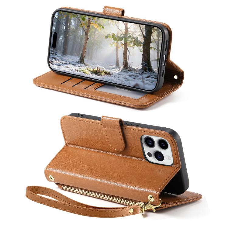 Portafoglio con cerniera a trama romboidale, fibbia in metallo, custodia per telefono in ecopelle con cinturino, For iPhone 15 Pro Max, For iPhone 15 Pro, For iPhone 15 Plus, For iPhone 15