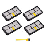 JUNSUNMAY Set di 4 filtri di pulizia con spazzola per iRobot Roomba serie 800/900, Clean Filter