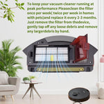 JUNSUNMAY Set di 4 filtri di pulizia con spazzola per iRobot Roomba serie 800/900, Clean Filter