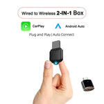 M25 Bluetooth 5.4 AI Box USB Dongle 2 in 1 per CarPlay / Android Auto Adattatore da cablato a wireless per auto, M25
